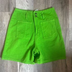 vintage Watch L.A. Neon Green Shorts high waisted
